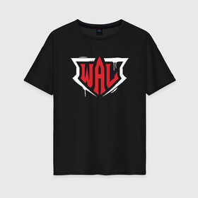 Женская футболка хлопок Oversize с принтом WAL logo в Санкт-Петербурге, 100% хлопок | свободный крой, круглый ворот, спущенный рукав, длина до линии бедер
 | armwrestling | wal | world armwrestling league | армрестлинг | вал