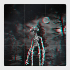 Магнитный плакат 3Х3 с принтом Siren Head Horror  в Санкт-Петербурге, Полимерный материал с магнитным слоем | 9 деталей размером 9*9 см | glitch | glitch siren head | rgb | siren head | sirena | глитч | глич | ретро | сирейноголовый | сирена | сиреноголовый