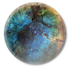 Значок с принтом Туманный космос в Санкт-Петербурге,  металл | круглая форма, металлическая застежка в виде булавки | galaxy | nasa | nebula | space | star | абстракция | вселенная | галактика | звезда | звезды | космический | наса | планеты