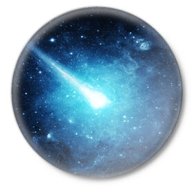 Значок с принтом Комета в Санкт-Петербурге,  металл | круглая форма, металлическая застежка в виде булавки | galaxy | nasa | nebula | space | star | абстракция | вселенная | галактика | звезда | звезды | космический | наса | планеты