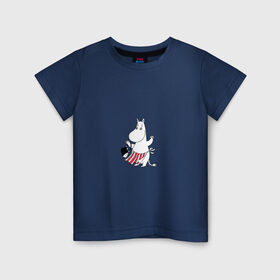 Детская футболка хлопок с принтом Муми-мама в Санкт-Петербурге, 100% хлопок | круглый вырез горловины, полуприлегающий силуэт, длина до линии бедер | Тематика изображения на принте: moomins | муми мама | муми тролли