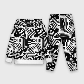 Детский костюм 3D (с толстовкой) с принтом Хаотичные линии в Санкт-Петербурге,  |  | Тематика изображения на принте: абстракция | белое | геометрические абстракции | геометрия | кляксы | линии | полоски | полосы | пятна | узоры | хаос | хаотичные линии | черно белое | чернобелое | черное | черные линии