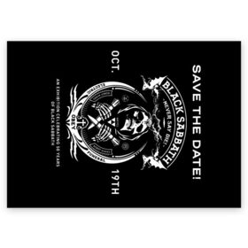 Поздравительная открытка с принтом The End World Tour в Санкт-Петербурге, 100% бумага | плотность бумаги 280 г/м2, матовая, на обратной стороне линовка и место для марки
 | Тематика изображения на принте: black sabbath | black sabbath 