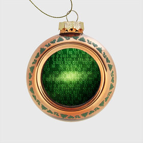 Стеклянный ёлочный шар с принтом Двоичный код в Санкт-Петербурге, Стекло | Диаметр: 80 мм | it | двоичный код | информация | код | кодерам | кодеру | программирование | программисту | технологии