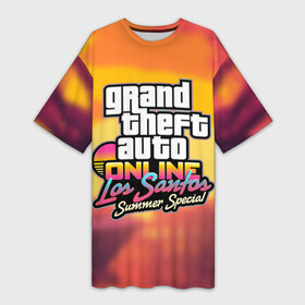 Платье-футболка 3D с принтом GTA Online: Los Santos в Санкт-Петербурге,  |  | auto | game | grand | gta | gta5 | los santos | rockstar | theft | гта | гта5 | игра | лос сантос | майкл | онлайн | рокстар | тревор | франклин