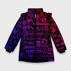 Зимняя куртка для девочек 3D с принтом Лучшие Игры 2014-2021 в Санкт-Петербурге, ткань верха — 100% полиэстер; подклад — 100% полиэстер, утеплитель — 100% полиэстер. | длина ниже бедра, удлиненная спинка, воротник стойка и отстегивающийся капюшон. Есть боковые карманы с листочкой на кнопках, утяжки по низу изделия и внутренний карман на молнии. 

Предусмотрены светоотражающий принт на спинке, радужный светоотражающий элемент на пуллере молнии и на резинке для утяжки. | brawl stars | crysis | cs.csgo.fortnite | cyberpunk | cyberpunk2077 | diablo | doom | dota | dota 2 | gta | minecraft | resident evil | sally face | sans | stalker | the last | the witcher | undertale | valorant | watch dogs | wot | бравл | 