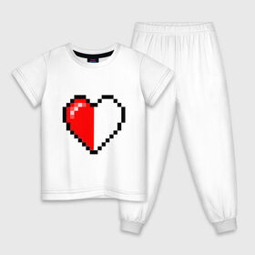 Детская пижама хлопок с принтом Майнкрафт серце в Санкт-Петербурге, 100% хлопок |  брюки и футболка прямого кроя, без карманов, на брюках мягкая резинка на поясе и по низу штанин
 | Тематика изображения на принте: minecraft | любовь | майнкрафт | пиксель | половинка | сердце