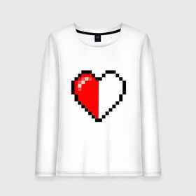 Женский лонгслив хлопок с принтом Майнкрафт серце в Санкт-Петербурге, 100% хлопок |  | Тематика изображения на принте: minecraft | любовь | майнкрафт | пиксель | половинка | сердце