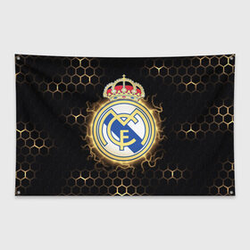 Флаг-баннер с принтом Реал Мадрид в Санкт-Петербурге, 100% полиэстер | размер 67 х 109 см, плотность ткани — 95 г/м2; по краям флага есть четыре люверса для крепления | real madrid | real madrid club de futbol | реал | реал мадрид | спорт | футбол | футбольный клуб