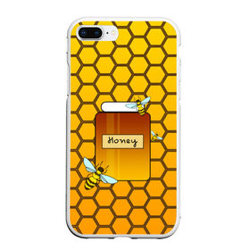 Чехол для iPhone 7Plus/8 Plus матовый с принтом Сладкий мёд в Санкт-Петербурге, Силикон | Область печати: задняя сторона чехла, без боковых панелей | желтый | мед | насекомое | пчела | сладкий | соты | улей