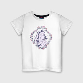 Детская футболка хлопок с принтом Sleeping Beauty в Санкт-Петербурге, 100% хлопок | круглый вырез горловины, полуприлегающий силуэт, длина до линии бедер | aurora | disney princess | sleeping beauty | vdkimel | аврора | спящая красавица