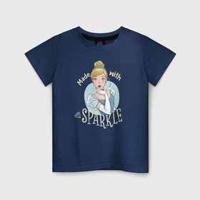 Детская футболка хлопок с принтом Золушка в Санкт-Петербурге, 100% хлопок | круглый вырез горловины, полуприлегающий силуэт, длина до линии бедер | cinderella | disney princess | vdkimel | золушка