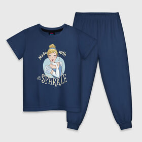 Детская пижама хлопок с принтом Золушка в Санкт-Петербурге, 100% хлопок |  брюки и футболка прямого кроя, без карманов, на брюках мягкая резинка на поясе и по низу штанин
 | cinderella | disney princess | vdkimel | золушка