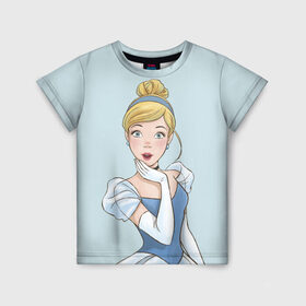 Детская футболка 3D с принтом Золушка в Санкт-Петербурге, 100% гипоаллергенный полиэфир | прямой крой, круглый вырез горловины, длина до линии бедер, чуть спущенное плечо, ткань немного тянется | cinderella | disney princess | vdkimel | золушка