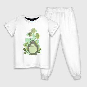 Детская пижама хлопок с принтом Тоторо с шариками в Санкт-Петербурге, 100% хлопок |  брюки и футболка прямого кроя, без карманов, на брюках мягкая резинка на поясе и по низу штанин
 | Тематика изображения на принте: forest | ghibli | japan | miyazaki | nature | neigbor | neighbour | totoro | анимация | аниме | гибли | друг | животные | лес | любовь | милый | мир | миядзаки | мульт | мультфильм | приключения | природа | сосед | тоторо | хранитель