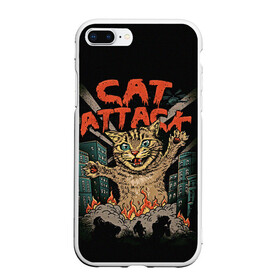 Чехол для iPhone 7Plus/8 Plus матовый с принтом Нападение гигантского котика в Санкт-Петербурге, Силикон | Область печати: задняя сторона чехла, без боковых панелей | attack | attacks | big | cat | cats | catzilla | city | cute | flame | flames | kaiju | kitten | kitty | атака | атакует | большой | город | кайдзю | катастрофа | кот | котенок | котзилла | котик | котострофа | милый | нападает | огонь | огро