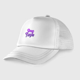 Детская кепка тракер с принтом Deep Purple в Санкт-Петербурге, Козырек - 100% хлопок. Кепка - 100% полиэстер, Задняя часть - сетка | универсальный размер, пластиковая застёжка | deep purple | альбом | гловер | группа | дееп | деп | ди | дип | диперпл | дипперпл | иэн гиллан | иэн пэйс | лого | логотип | метал | морс | пепл | перпл | прогрессивный | психоделический | рок | символ | хард