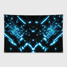 Флаг-баннер с принтом Neon Lights в Санкт-Петербурге, 100% полиэстер | размер 67 х 109 см, плотность ткани — 95 г/м2; по краям флага есть четыре люверса для крепления | blue | cyberpunk2077 | girl | neon | неон | неоновая