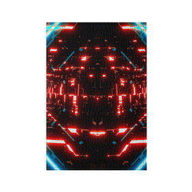 Обложка для паспорта матовая кожа с принтом Neon Lights в Санкт-Петербурге, натуральная матовая кожа | размер 19,3 х 13,7 см; прозрачные пластиковые крепления | blue | cyberpunk2077 | girl | neon | неон | неоновая