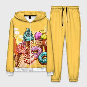 Мужской костюм 3D с принтом Candy в Санкт-Петербурге, 100% полиэстер | Манжеты и пояс оформлены тканевой резинкой, двухслойный капюшон со шнурком для регулировки, карманы спереди | candy | pink | еда | конфеты | леденцы | мороженое | принт для девушек | сладости