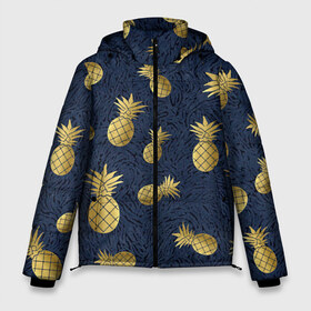 Мужская зимняя куртка 3D с принтом ананас золотой ananas в Санкт-Петербурге, верх — 100% полиэстер; подкладка — 100% полиэстер; утеплитель — 100% полиэстер | длина ниже бедра, свободный силуэт Оверсайз. Есть воротник-стойка, отстегивающийся капюшон и ветрозащитная планка. 

Боковые карманы с листочкой на кнопках и внутренний карман на молнии. | ananas.ананасовый сироп | ананас | золотой