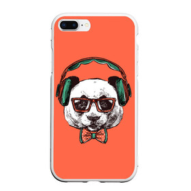 Чехол для iPhone 7Plus/8 Plus матовый с принтом панда-меломан в Санкт-Петербурге, Силикон | Область печати: задняя сторона чехла, без боковых панелей | винтаж | графика | меломан | музыка | наушники | очки | панда | ретро | рисунок панды | хипстер