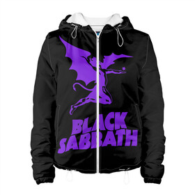Женская куртка 3D с принтом Black Sabbath в Санкт-Петербурге, ткань верха — 100% полиэстер, подклад — флис | прямой крой, подол и капюшон оформлены резинкой с фиксаторами, два кармана без застежек по бокам, один большой потайной карман на груди. Карман на груди застегивается на липучку | Тематика изображения на принте: black sabbath | hard rock | heavy metal | блэк сабат | группы | метал | музыка | оззи осборн | рок | хард рок | хэви метал