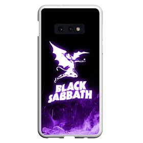 Чехол для Samsung S10E с принтом Black Sabbath NEON в Санкт-Петербурге, Силикон | Область печати: задняя сторона чехла, без боковых панелей | black sabbath | hard rock | heavy metal | purple | блэк сабат | группы | метал | музыка | оззи осборн | рок | фиолетовый | хард рок | хэви метал