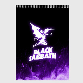 Скетчбук с принтом Black Sabbath NEON в Санкт-Петербурге, 100% бумага
 | 48 листов, плотность листов — 100 г/м2, плотность картонной обложки — 250 г/м2. Листы скреплены сверху удобной пружинной спиралью | Тематика изображения на принте: black sabbath | hard rock | heavy metal | purple | блэк сабат | группы | метал | музыка | оззи осборн | рок | фиолетовый | хард рок | хэви метал