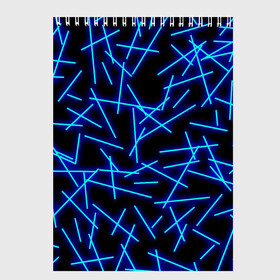 Скетчбук с принтом Неоновые линии в Санкт-Петербурге, 100% бумага
 | 48 листов, плотность листов — 100 г/м2, плотность картонной обложки — 250 г/м2. Листы скреплены сверху удобной пружинной спиралью | Тематика изображения на принте: geometry | neon | pattern | stripes | блестки | геометрические | геометрия | градиент | лампочка | линии | неоновый | паттерн | пламя | полоски | полосы | свет | светящиеся | сияние | текстура | текстурные