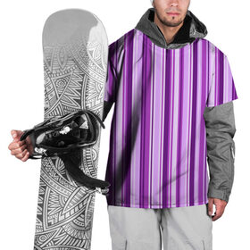 Накидка на куртку 3D с принтом Фиолетово-чёрные полосы в Санкт-Петербурге, 100% полиэстер |  | вертикальные полосы | вертикальный рисунок | линии | полосы | розовый | светлый | темный | фиолетовый | черный