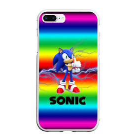 Чехол для iPhone 7Plus/8 Plus матовый с принтом SONIC RAINBOW в Санкт-Петербурге, Силикон | Область печати: задняя сторона чехла, без боковых панелей | hedgehog | metal sonic | silver | silver the hedgehog | sonic | sonic boom | sonic the hedgehog | ёж сонник | игры | соник | фильмы