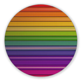 Коврик для мышки круглый с принтом Радужные линии в Санкт-Петербурге, резина и полиэстер | круглая форма, изображение наносится на всю лицевую часть | вертикальные линии | вертикальный рисунок | линии | радуга | цвета | яркие цвета