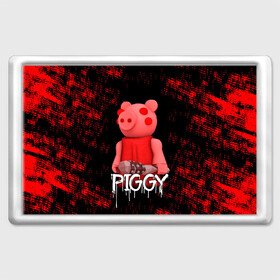 Магнит 45*70 с принтом ROBLOX PIGGY - СВИНКА ПИГГИ в Санкт-Петербурге, Пластик | Размер: 78*52 мм; Размер печати: 70*45 | Тематика изображения на принте: pig | piggy | roblox | игра | компьютерная игра | логотип | онлайн | онлайн игра | пигги | поросенок | роблакс | роблокс | свинка | свинья