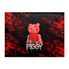 Обложка для студенческого билета с принтом ROBLOX PIGGY - СВИНКА ПИГГИ в Санкт-Петербурге, натуральная кожа | Размер: 11*8 см; Печать на всей внешней стороне | Тематика изображения на принте: pig | piggy | roblox | игра | компьютерная игра | логотип | онлайн | онлайн игра | пигги | поросенок | роблакс | роблокс | свинка | свинья