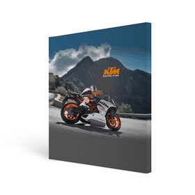 Холст квадратный с принтом KTM Racing team в Санкт-Петербурге, 100% ПВХ |  | clouds | ktm | motorcycle | mountains | nature | racer | racing | route | sky | team | гонщик | горы | мотоцикл | небо | облака | природа | трасса