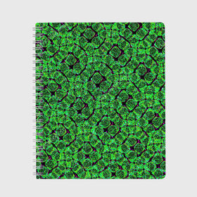Тетрадь с принтом Зелёная спираль в Санкт-Петербурге, 100% бумага | 48 листов, плотность листов — 60 г/м2, плотность картонной обложки — 250 г/м2. Листы скреплены сбоку удобной пружинной спиралью. Уголки страниц и обложки скругленные. Цвет линий — светло-серый
 | зелёный | рисунок | спираль | тёмный