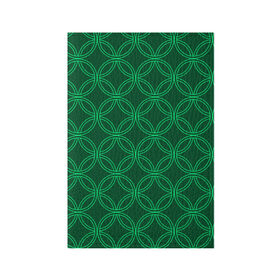 Обложка для паспорта матовая кожа с принтом Зелёный узор в Санкт-Петербурге, натуральная матовая кожа | размер 19,3 х 13,7 см; прозрачные пластиковые крепления | Тематика изображения на принте: геометрические фигуры | зеленый | круг | ромб | светлый | темный | узор