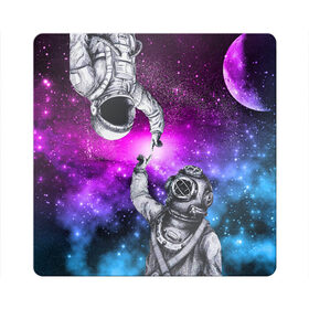 Магнит виниловый Квадрат с принтом Космонавт и водолаз в Санкт-Петербурге, полимерный материал с магнитным слоем | размер 9*9 см, закругленные углы | astronaut | blue | cosmos | diver | elon musk | nasa | planet | purple | space | spacex | star | universe | water | абстракция | астронавт | вода | водолаз | вселенная | галактика | дайвер | звезда | илон маск | космонавт | космос | микеланджело