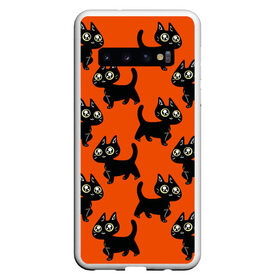 Чехол для Samsung Galaxy S10 с принтом HALLOWEEN CATS в Санкт-Петербурге, Силикон | Область печати: задняя сторона чехла, без боковых панелей | animal | cat | cute | pet | животное | кавай | киса | кот | котэ | милое | хэллоуин