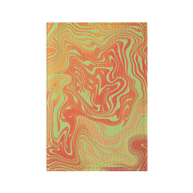 Обложка для паспорта матовая кожа с принтом Цветные разводы. в Санкт-Петербурге, натуральная матовая кожа | размер 19,3 х 13,7 см; прозрачные пластиковые крепления | абстракция | волны | желтый | кляксы | оранжевый | пятна | салатовый | цветные разводы
