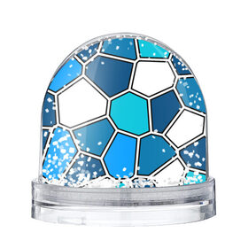 Снежный шар с принтом Ледяной витраж в Санкт-Петербурге, Пластик | Изображение внутри шара печатается на глянцевой фотобумаге с двух сторон | витраж | геометрия | зенит | сетка | синий | соты | футбол