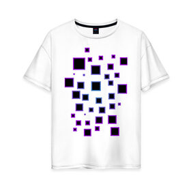 Женская футболка хлопок Oversize с принтом Абстракция квадратов в Санкт-Петербурге, 100% хлопок | свободный крой, круглый ворот, спущенный рукав, длина до линии бедер
 | 