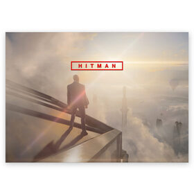 Поздравительная открытка с принтом Hitman 3 в Санкт-Петербурге, 100% бумага | плотность бумаги 280 г/м2, матовая, на обратной стороне линовка и место для марки
 | game | gamer | games | hitman | hitmen | hitmon | killer | stealth | игра | игры | хитман | хитмен