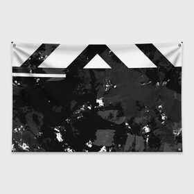 Флаг-баннер с принтом Гранж-абстакция в Санкт-Петербурге, 100% полиэстер | размер 67 х 109 см, плотность ткани — 95 г/м2; по краям флага есть четыре люверса для крепления | абстракция | геометрия | гранж | грязь | черно белый