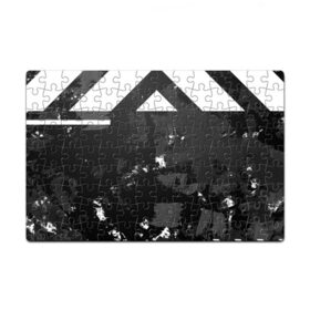 Пазл магнитный 126 элементов с принтом Гранж-абстакция в Санкт-Петербурге, полимерный материал с магнитным слоем | 126 деталей, размер изделия —  180*270 мм | абстракция | геометрия | гранж | грязь | черно белый