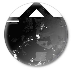 Значок с принтом Гранж-абстакция в Санкт-Петербурге,  металл | круглая форма, металлическая застежка в виде булавки | абстракция | геометрия | гранж | грязь | черно белый