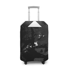 Чехол для чемодана 3D с принтом Гранж-абстакция в Санкт-Петербурге, 86% полиэфир, 14% спандекс | двустороннее нанесение принта, прорези для ручек и колес | абстракция | геометрия | гранж | грязь | черно белый