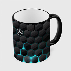 Кружка с полной запечаткой с принтом Mercedes-Benz в Санкт-Петербурге, керамика | ёмкость 330 мл | cell | germany | mercedes benz | pattern | prestige | германия | мерседес | престиж | соты | узор