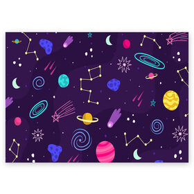 Поздравительная открытка с принтом Космический пейзаж в Санкт-Петербурге, 100% бумага | плотность бумаги 280 г/м2, матовая, на обратной стороне линовка и место для марки
 | космос | неоновые | пейзажи | планеты